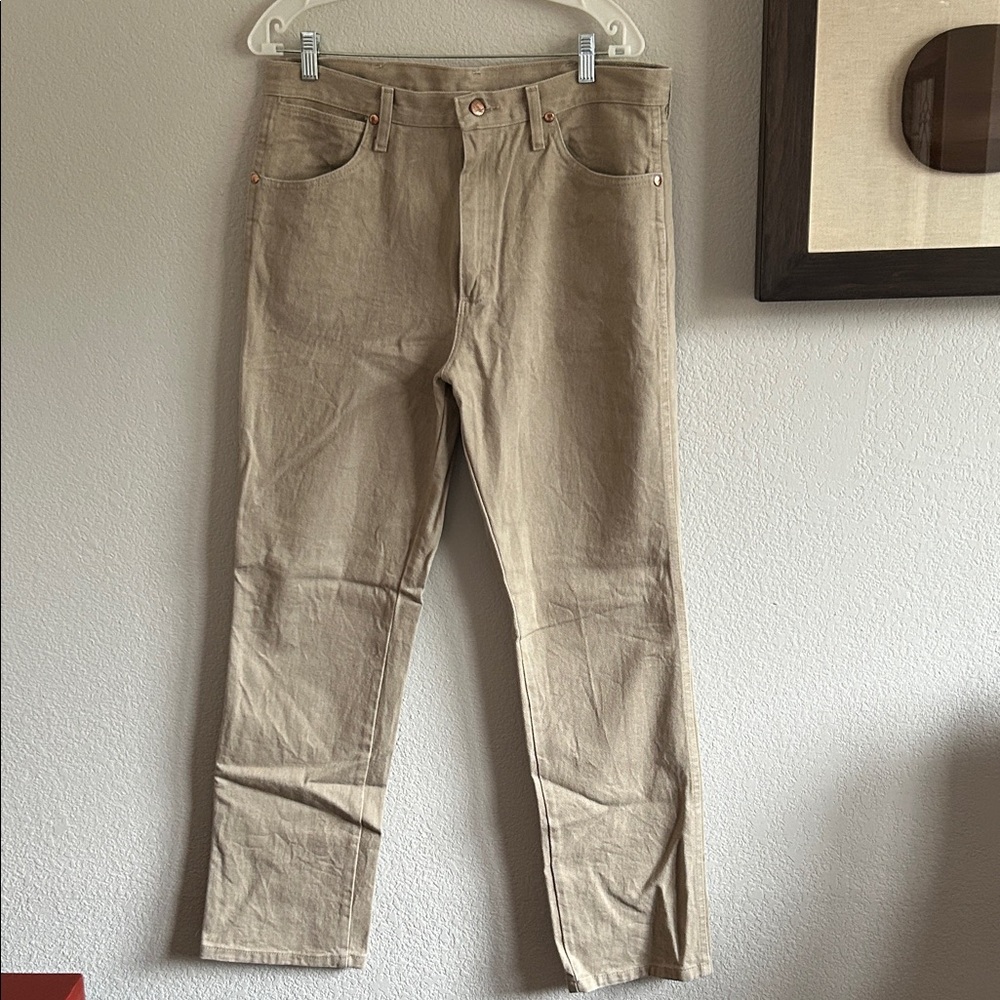 Wrangler Az 34 x32 Men Tan Straight-Leg Jeans new no tags